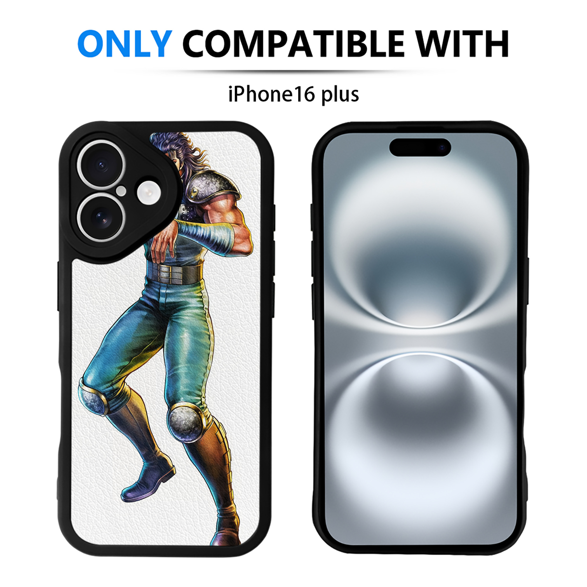 （画像用） 北斗の拳 Fist of the North Star 【iPhone 16シリーズ対応】シリコンスマホケース（レザー調） 材質：シリコン